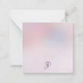 Monogrammed Elegant Kleuren Aangepaste Script Sjab Notitiekaartje (Achterkant)