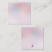 Monogrammed Elegant Kleuren Aangepaste Script Sjab Notitiekaartje (Voorkant / Achterkant)