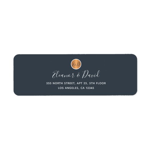 Monogrammed elegant marvy Gold elegant bruiloft Etiket (Voorkant)