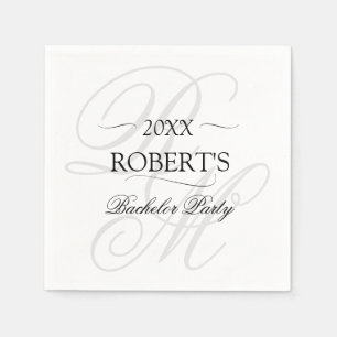 Monogrammed Elegant minimalistische vrijgezellenfe Servet