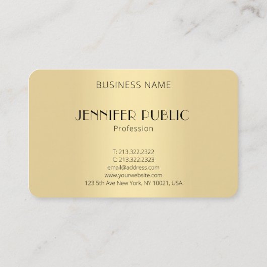 Monogrammed Elegant Modern Black Gold Sjabloon Visitekaartje (Achterkant)