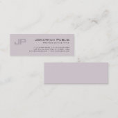 Monogrammed Elegant Modern Design Salon Plain Mini Visitekaartje (Voorkant / Achterkant)