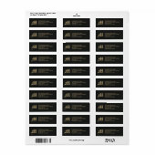 Monogrammed Elegant Modern Gothic Black Gold Etiket (Full Sheet)