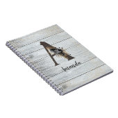 Monogrammed Elegant Modern Gothic Black Roos A-lap Notitieboek (Rechterzijde)