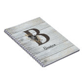 Monogrammed Elegant Modern Gothic Black Roos B Notitieboek (Rechterzijde)