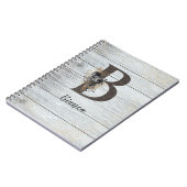 Monogrammed Elegant Modern Gothic Black Roos B Notitieboek (Linkerzijde)