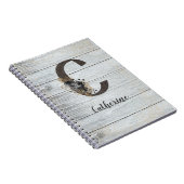 Monogrammed Elegant Modern Gothic Black Roos C Notitieboek (Rechterzijde)