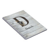 Monogrammed Elegant Modern Gothic Black Roos D Notitieboek (Rechterzijde)