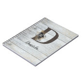 Monogrammed Elegant Modern Gothic Black Roos D Notitieboek (Linkerzijde)