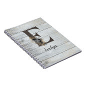Monogrammed Elegant Modern Gothic Black Roos E Notitieboek (Rechterzijde)