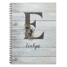 Monogrammed Elegant Modern Gothic Black Roos E