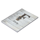 Monogrammed Elegant Modern Gothic Black Roos F Notitieboek (Linkerzijde)