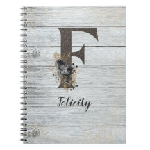 Monogrammed Elegant Modern Gothic Black Roos F