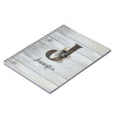 Monogrammed Elegant Modern Gothic Black Roos J Notitieboek (Linkerzijde)