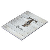 Monogrammed Elegant Modern Gothic Black Roos T Notitieboek (Linkerzijde)