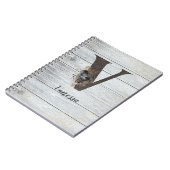 Monogrammed Elegant Modern Gothic Black Roos V Notitieboek (Linkerzijde)