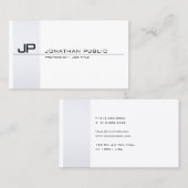 Monogrammed Elegant Modern Minimalist Plain Visitekaartje (Voorkant / Achterkant)