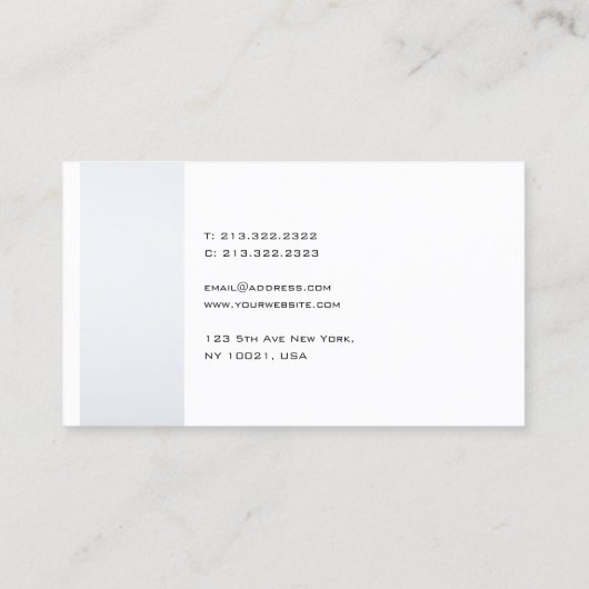 Monogrammed Elegant Modern Minimalist Plain Visitekaartje (Achterkant)