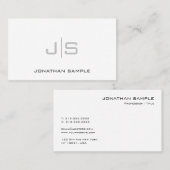 Monogrammed Elegant Modern Plain Sjabloon Visitekaartje (Voorkant / Achterkant)