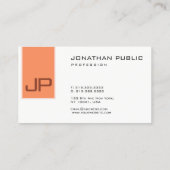 Monogrammed Elegant Moderne Eenvoudige Sjabloon Visitekaartje (Achterkant)