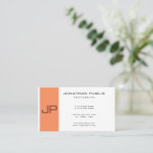 Monogrammed Elegant Moderne Eenvoudige Sjabloon Visitekaartje (Staand voorkant)