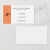 Monogrammed Elegant Moderne Eenvoudige Sjabloon Visitekaartje (Voorkant / Achterkant)