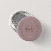 Monogrammed Elegant Moderne Roos Gold Sjabloon Ronde Button 3,2 Cm (Voorkant /achterkant)