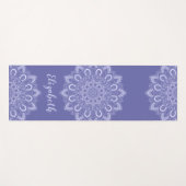 Monogrammed Elegant Paars Blue Mandala Yogamat (Voorkant (horizontaal))