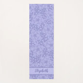 Monogrammed Elegant Paars Periwinkle Blue Floral Yogamat (Voorkant)