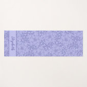 Monogrammed Elegant Paars Periwinkle Blue Floral Yogamat (Voorkant (horizontaal))
