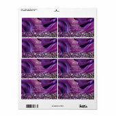 Monogrammed Elegant Paarse Marble Glitter Luxury Etiket (Full Sheet)