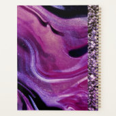 Monogrammed Elegant Paarse Marble Glitter Luxury Planner (Achterkant)