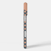Monogrammed Elegant Peach Pink Polka Dot Case-Mate iPhone Case (Achterkant / Rechts)