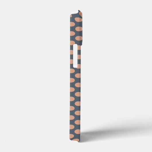 Monogrammed Elegant Peach Pink Polka Dot Case-Mate iPhone Case (Achterkant / Rechts)