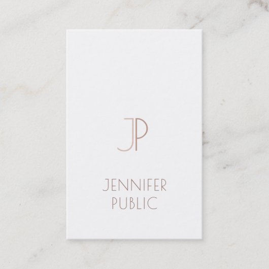 Monogrammed Elegant Plain Modern Design Trendy Visitekaartje (Voorkant)