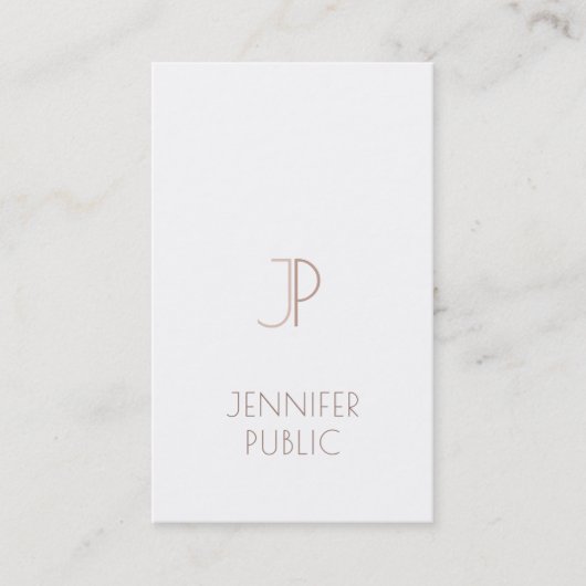Monogrammed Elegant Plain Modern Trendy Design Visitekaartje (Voorkant)