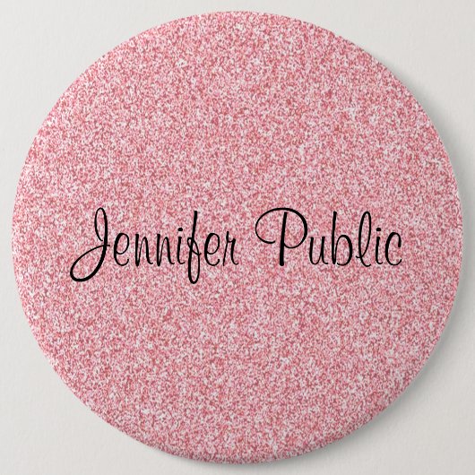 Monogrammed Elegant Roos Gold Glitter Kijk Trendy Ronde Button 6,0 Cm (Voorkant)