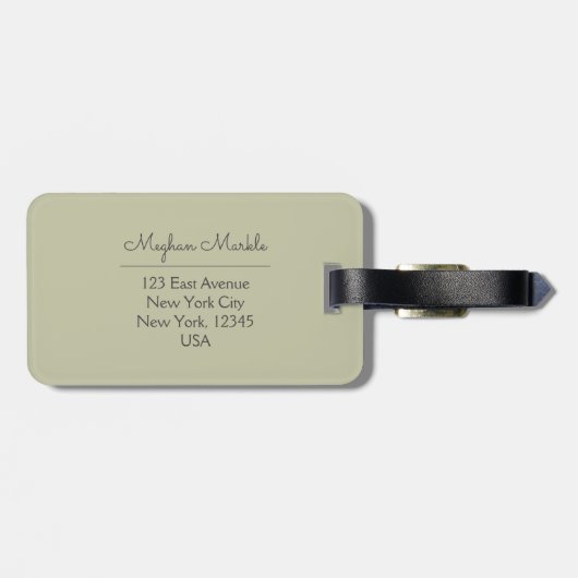 Monogrammed elegant script bagagelabel (Achterkant horizontaal)
