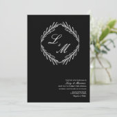 Monogrammed Elegant Script Branch Wedding Logo C Kaart (Staand voorkant)