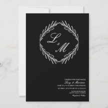 Monogrammed Elegant Script Branch Wedding Logo C