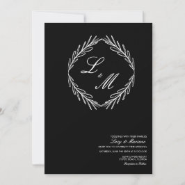 Monogrammed Elegant Script Branch Wedding Logo C Kaart