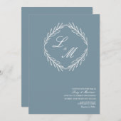 Monogrammed Elegant Script Branch Wedding Logo Inv Kaart (Voorkant / Achterkant)