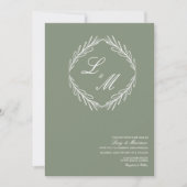 Monogrammed Elegant Script Branch Wedding Logo Kaart (Voorkant)