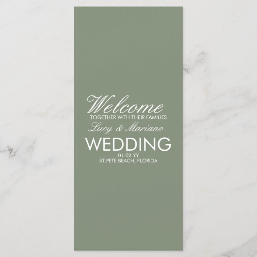 Monogrammed Elegant Script Branch Wedding Menu (Achterkant)