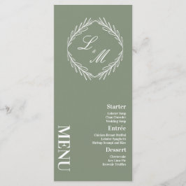Monogrammed Elegant Script Branch Wedding Menu