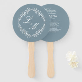 Monogrammed Elegant Script Branch Wedding Program Handwaaier