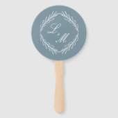 Monogrammed Elegant Script Branch Wedding Program Handwaaier (Voorkant)