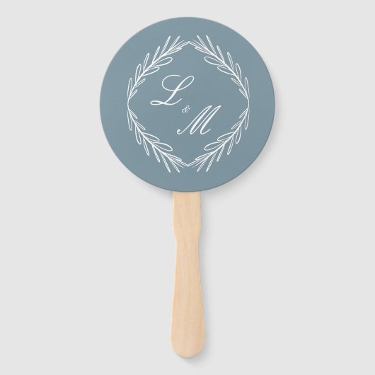 Monogrammed Elegant Script Branch Wedding Program Handwaaier (Voorkant)