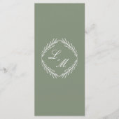 Monogrammed Elegant Script Branch Wedding Program Menu (Voorkant)