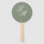 Monogrammed Elegant Script Cotton Flower Wedding Handwaaier (Voorkant)